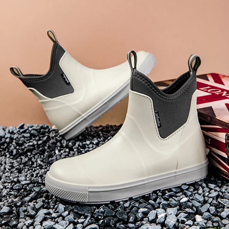 Chaussures imperméables mi-hautes homme randonnée anti-dérapantes résistantes extérieur pêche casual