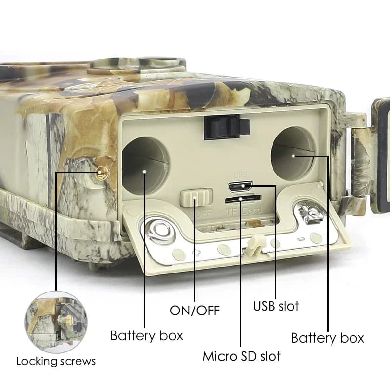 Caméra de chasse extérieure 12MP détecteur animal - Surveillance HD étanche vision nocturne infrarouge thermique