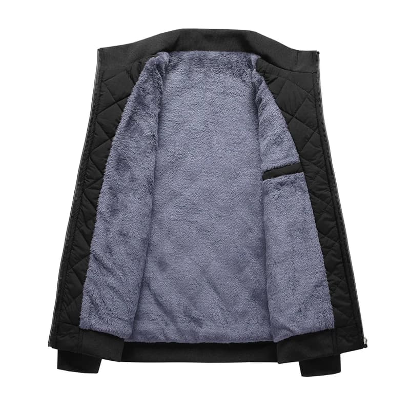 Bomber homme pêche doublé polaire motif diamant veste casual imperméable automne hiver