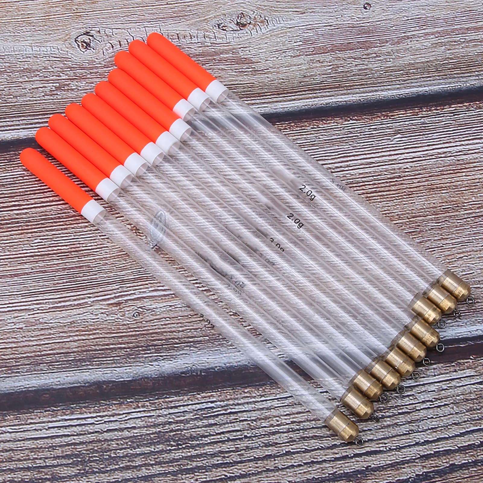 Kit de 10 flotteurs de pêche durables en plastique, bâton et tube polyvalents pour appâts et amorces