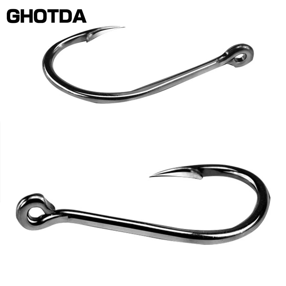 100 Hameçons anneau œillet tailles 3-12# - Crochets circle acier carbone pour carpe et pêche générale