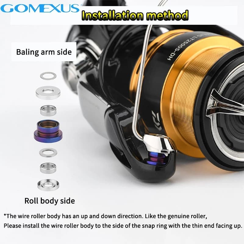 Rouleau ligne titane Gomexus pour moulinet Daiwa Legalis 1000 4000 - Améliore la fluidité et protège le fil
