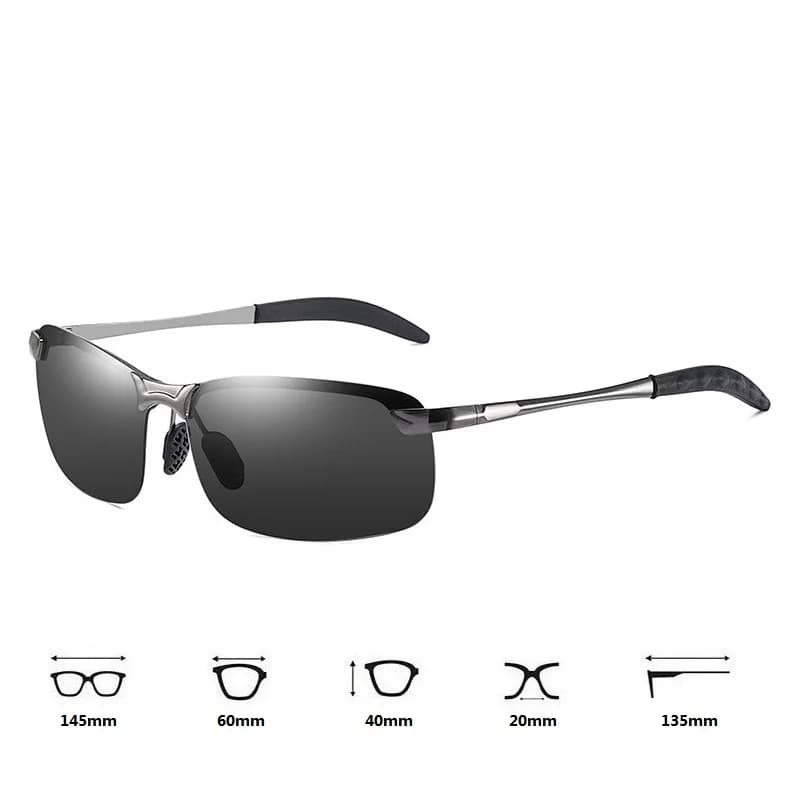Lunettes de soleil métal polarisées demi-monture pêche rétro - Design luxe UV400 homme