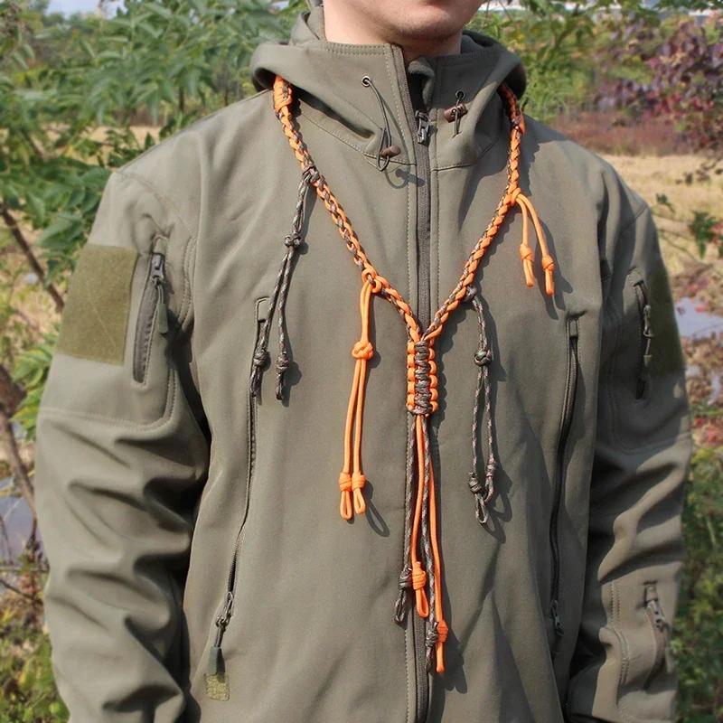 Cordon réglable à 12 anneaux pour sifflet d'appel de canard - Accessoire de chasse portable
