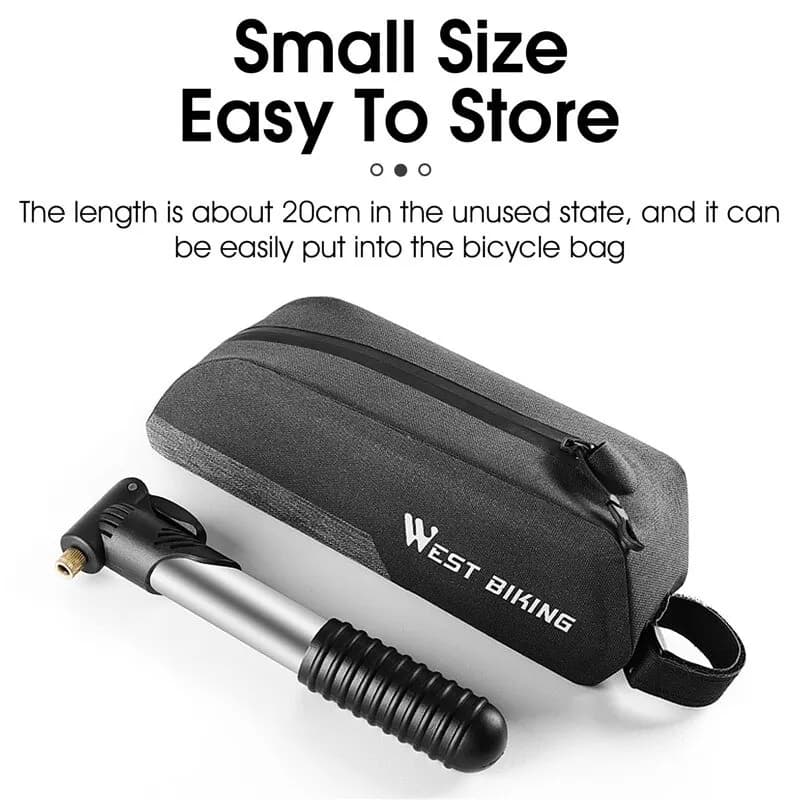 Pompe à main portable WEST BIKING mini - Accessoire vélo pour pneus Schrader Presta VTT route pêche