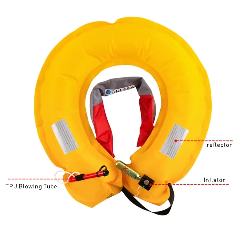 Gilet de sauvetage gonflable automatique pêche 100N - Veste auto-gonflante sécurité bateau pêche
