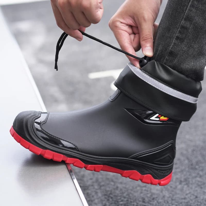 Bottes de pluie homme style britannique à embout tambour quatre saisons étanches anti-dérapantes