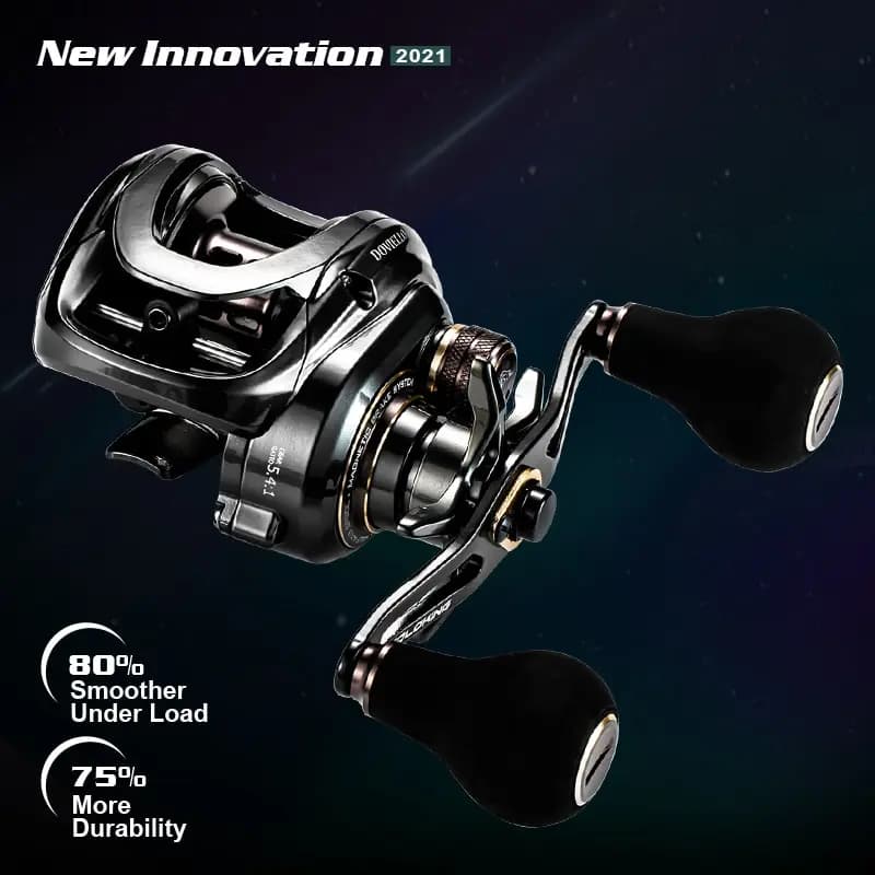 Moulinet casting Soloking HIAW200 12 roulements frein max 9.5kg ratio 5.4:1 ou 7.2:1 pour pêche leurres carnassiers