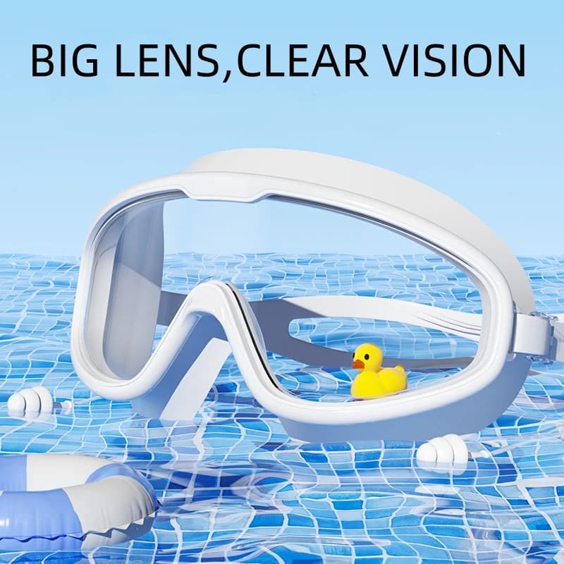 Lunettes de natation grand cadre adultes - Vision large HD anti-buée UV protection étanches