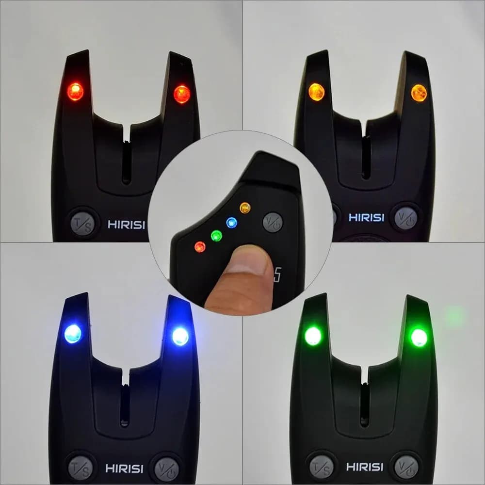 Alarme de pêche sans fil Hirisi S5 étanche - Détecteur de touches carpe avec indicateur sonore et lumineux