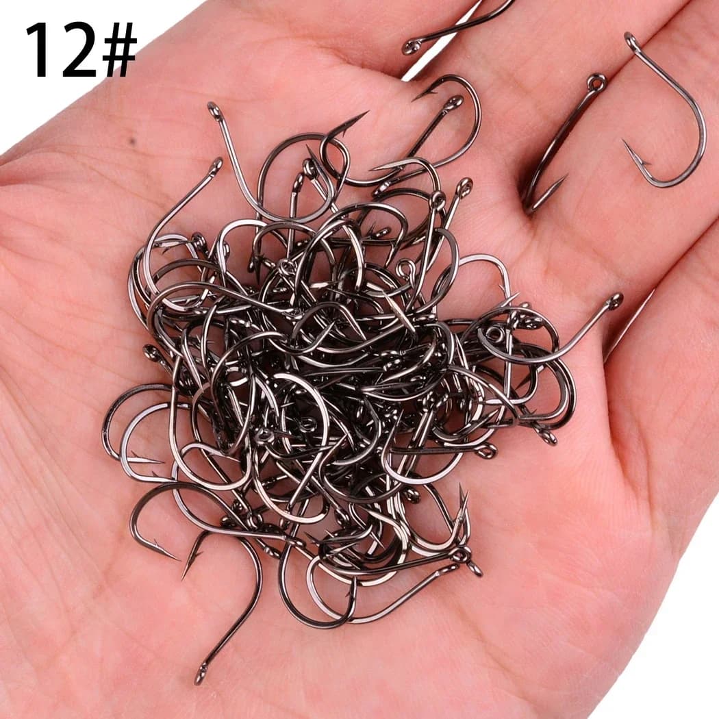 Hameçons de pêche Izu Japon boîte 100 pièces acier haute teneur en carbone pour vers et