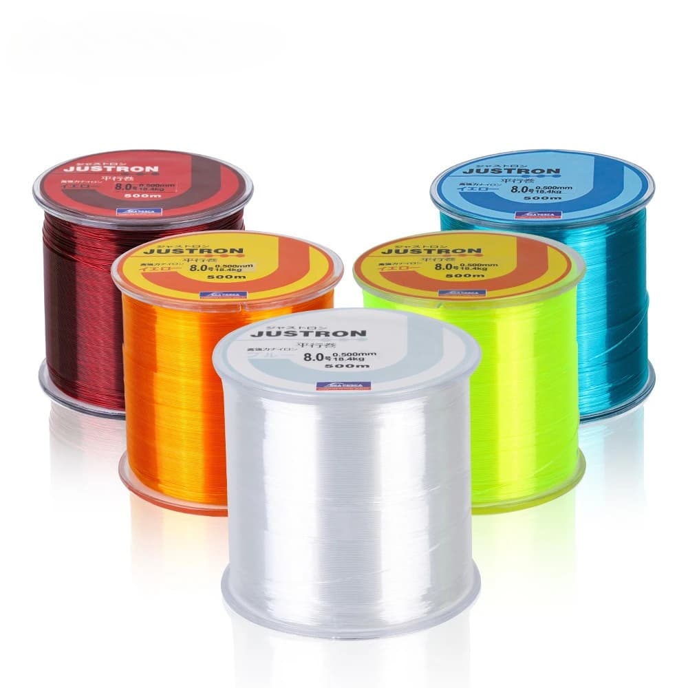 Fil de pêche nylon durable 500 mètres avec leurres colorés pour canne mer et pêche rocheuse