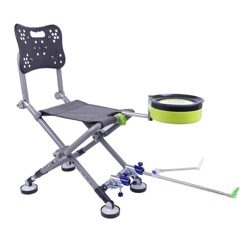 Fauteuil de pêche pliant réglable 180° avec dossier aluminium - Chaise portable pour camping et pêche
