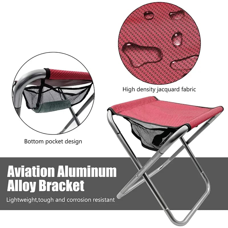 Tabouret aluminium léger 40cm pliable - Siège pêche camping avec sac de transport inclus