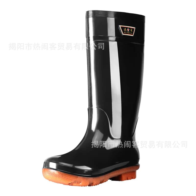 Bottes de pluie homme Oxford épaisses résistantes à l'huile pour cuisine pêche travail extérieur