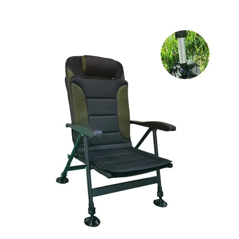 Chaise de pêche alliage aluminium inclinable pliable portable confortable tout-terrain multi-usage camping
