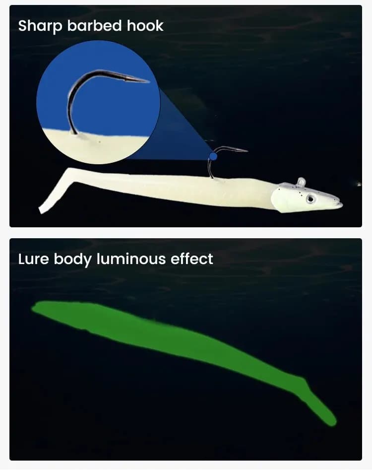 Têtes plombées 19g-34g pour pêche en mer - Leurres souples avec plombs pour poissons de roche