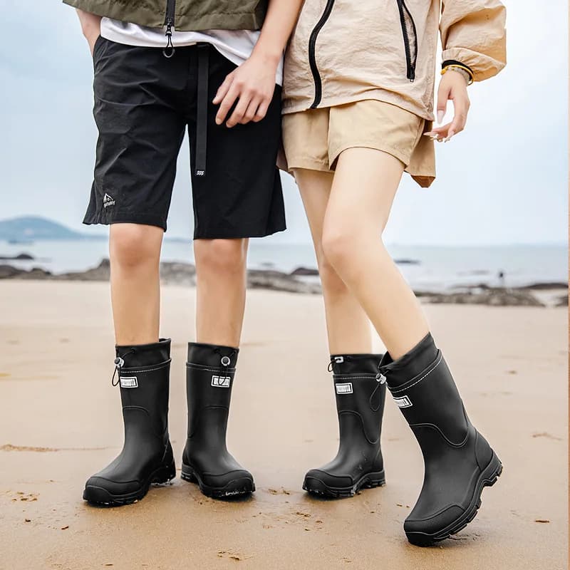 Bottes de pluie unisexes imperméables légères cuisine travail pêche chaussures aquatiques mode