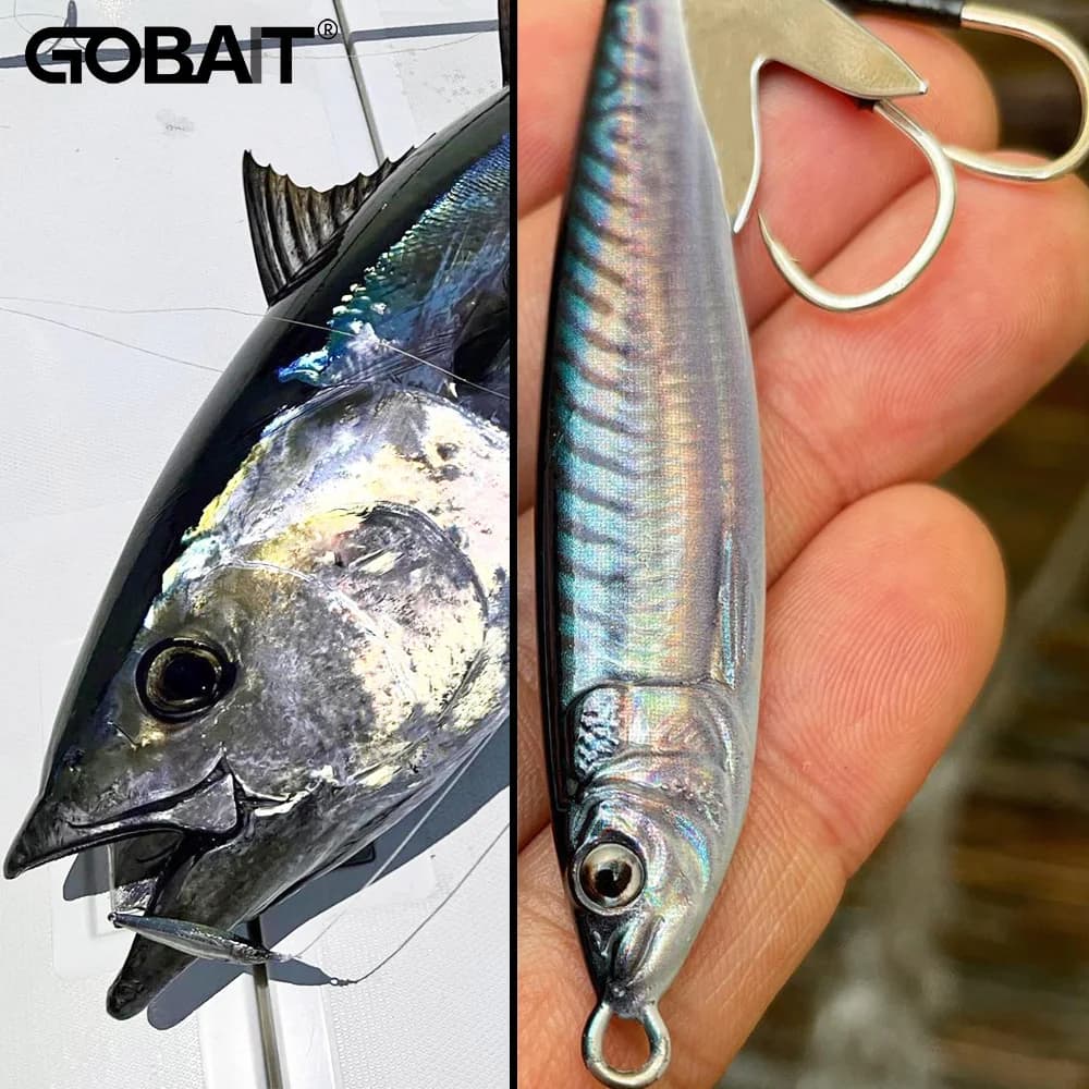 Leurre métallique GOBAIT 20g 30g 40g avec œil 3D laser pour pêche spinning et leurrage