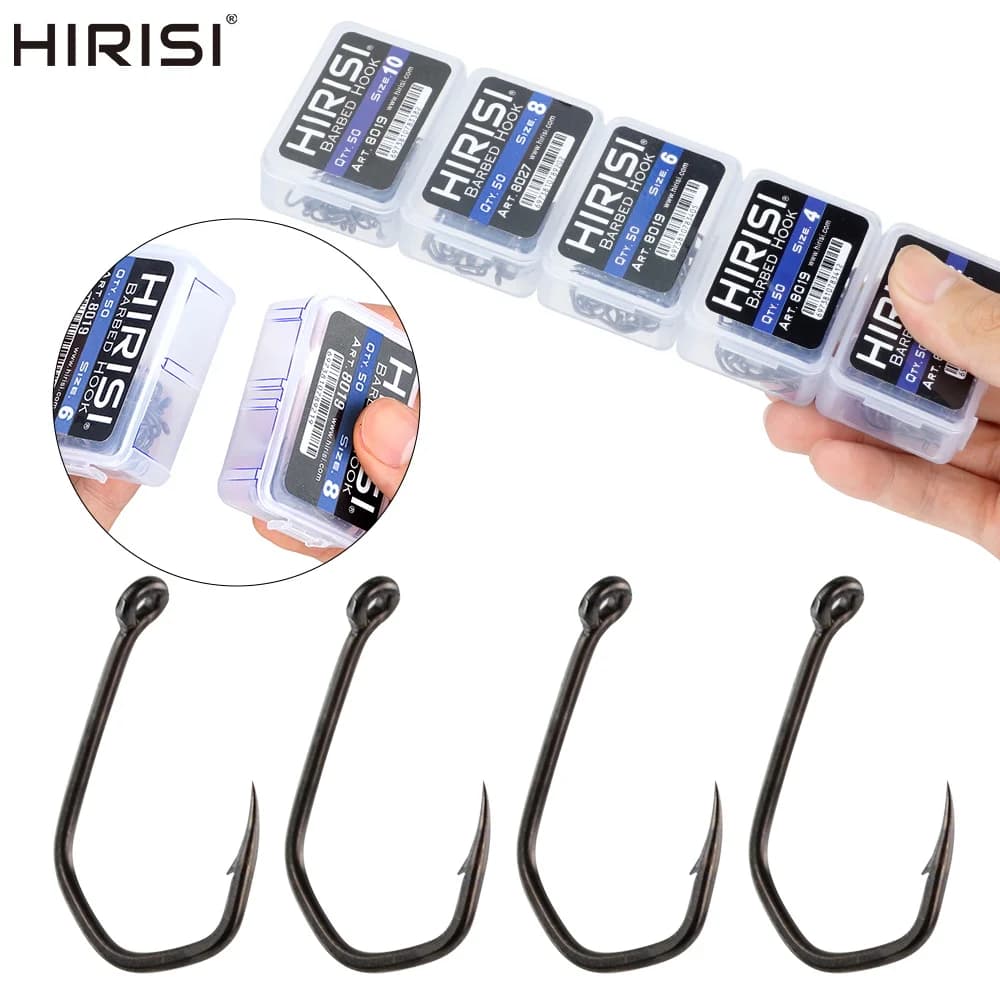 50pcs Carp Fishing Hooks Barbed Pinpoint Claw PTFE Coating - Hameçons acier inoxydable pêche carpe
