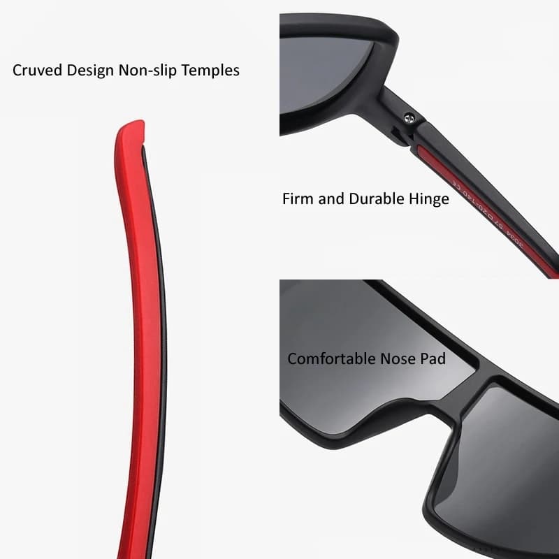 Lunettes sport polarisées photochromiques TR90 grand cadre - Pêche vélo MTB baseball protection UV400 homme femme