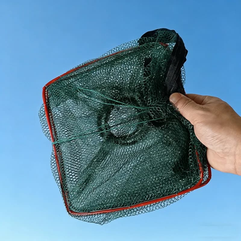 Filet de pêche pliable en nylon - Piège portable pour poissons, crevettes, crabes et anguilles