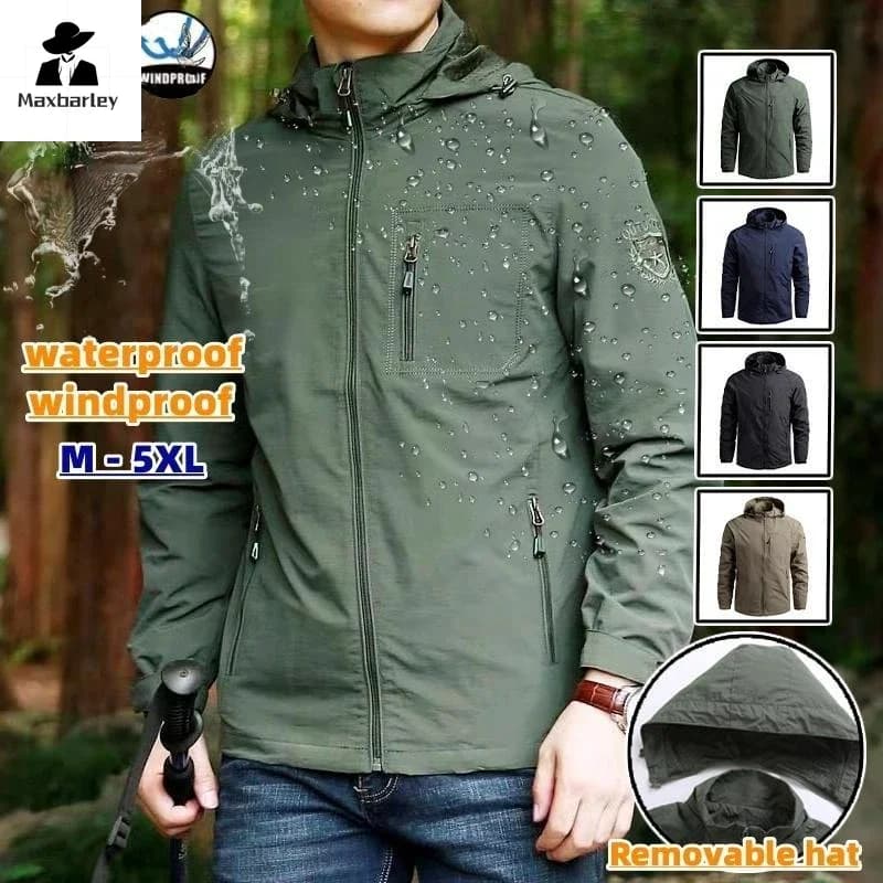 Veste imperméable homme printemps plus taille coupe-vent pêche camping gorpcore capuche