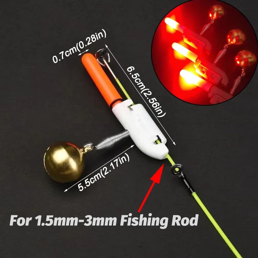 Kit complet alarme lumineuse Fish Bite avec chargeur USB batterie CR425 pour pêche nocturne