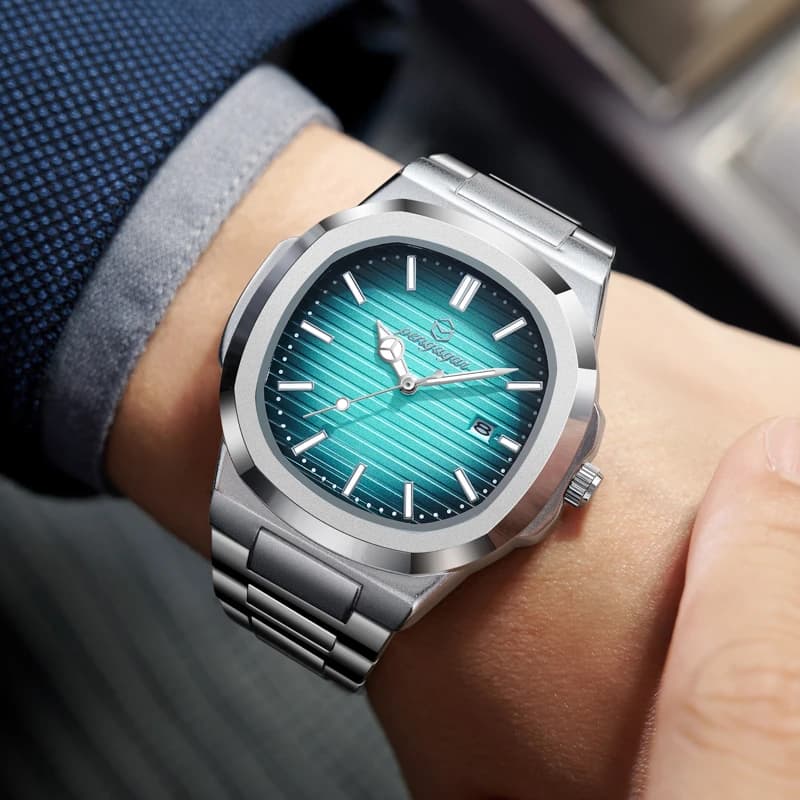 Montre militaire homme luxe 2026 PAAZOMU étanche lumineuse avec date et jour, boîtier acier inoxydable quartz + boîte