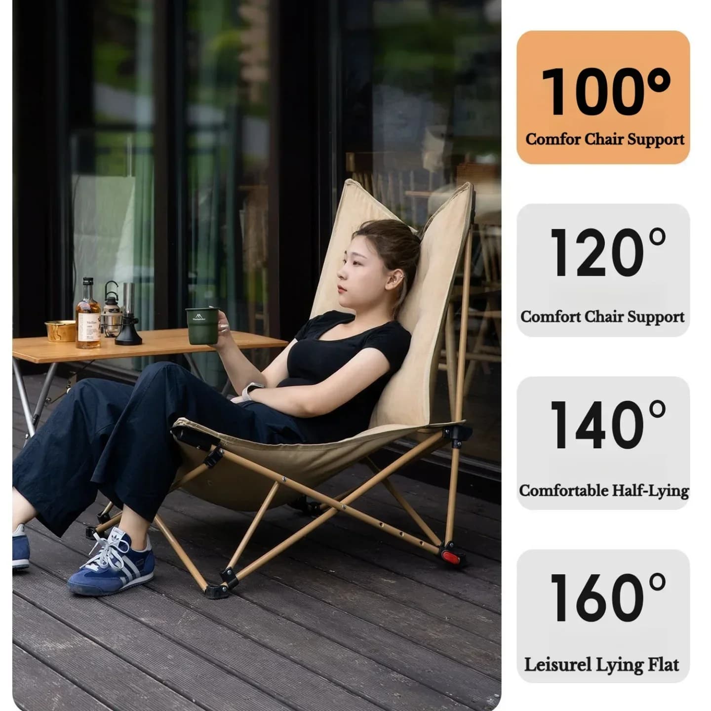 Chaise camping sensation canapé MOUNTAINHIKER bureau maison pliable pêche plage tourisme extérieur