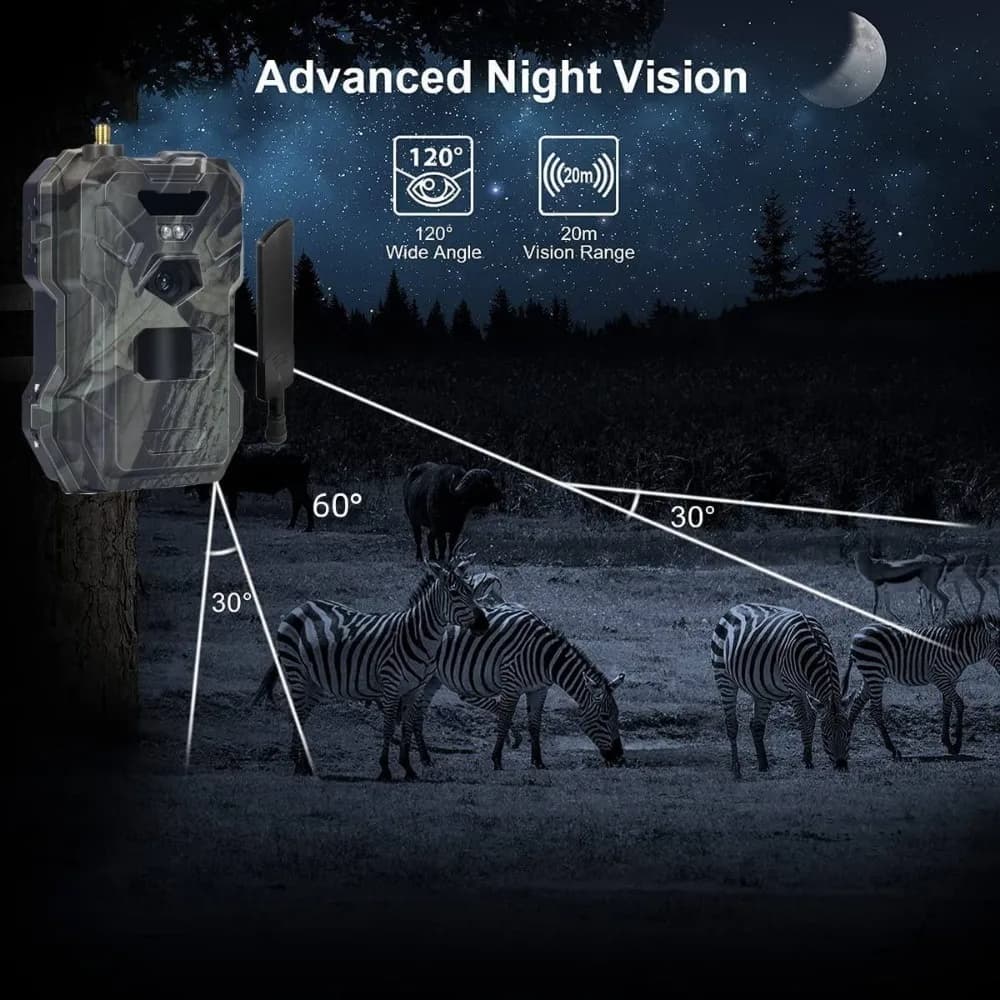 Caméra de chasse Suntekcam HC-880Pro 4G LTE 30MP étanche IP65 avec streaming live 2K et service cloud
