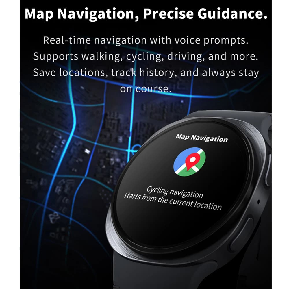 Smartwatch GPS 8 Mini 2025 - Étanche IP68 avec boussole pour pêche en eaux profondes