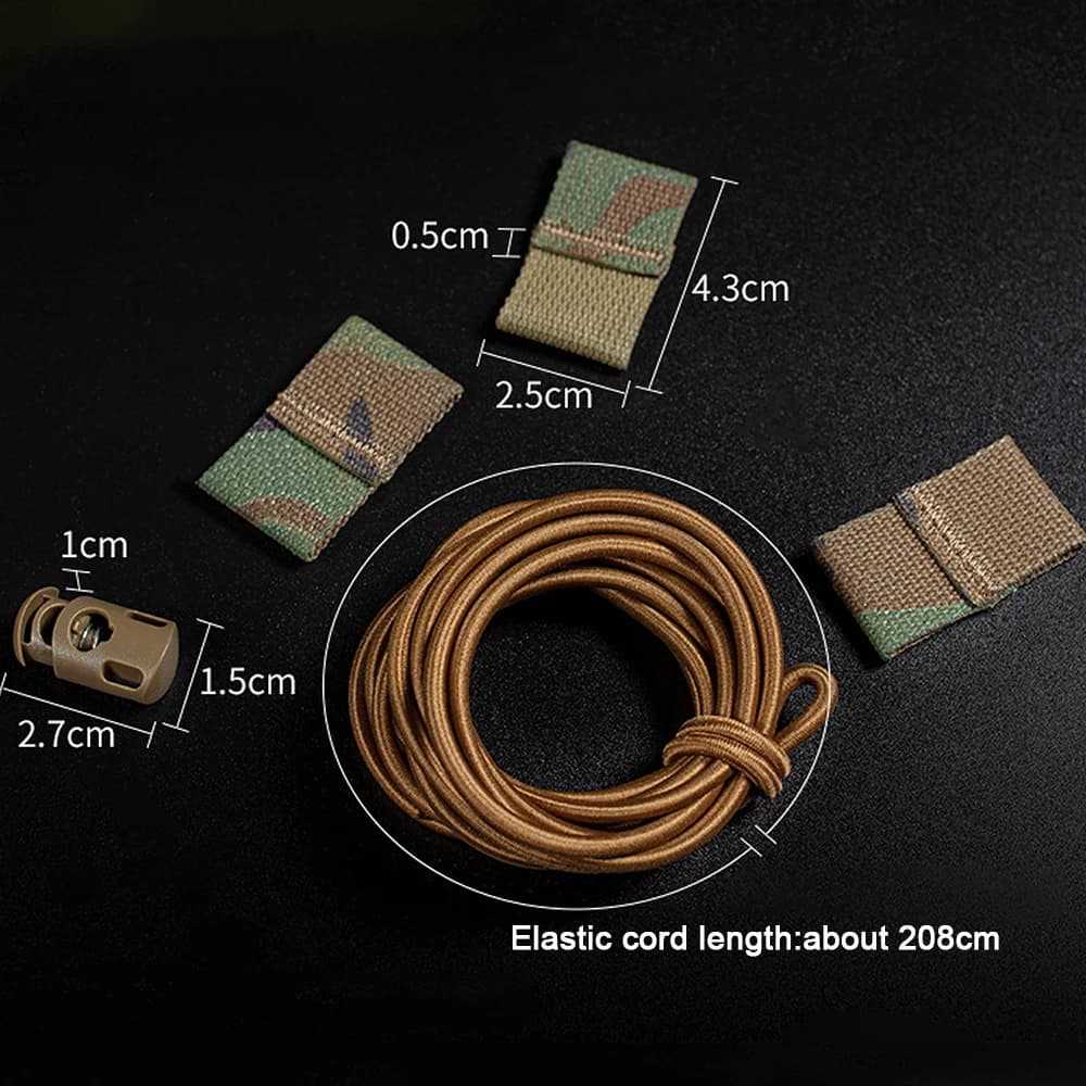 Sangle élastique bungee avec drapeau - Organisateur Molle pour outils de pêche 82 pouces