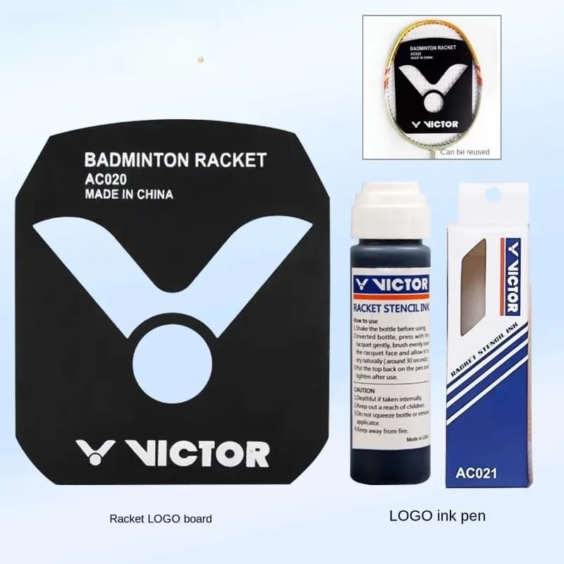 Plaque logo V originale pour raquettes de badminton - Accessoire sportif personnalisation équipement