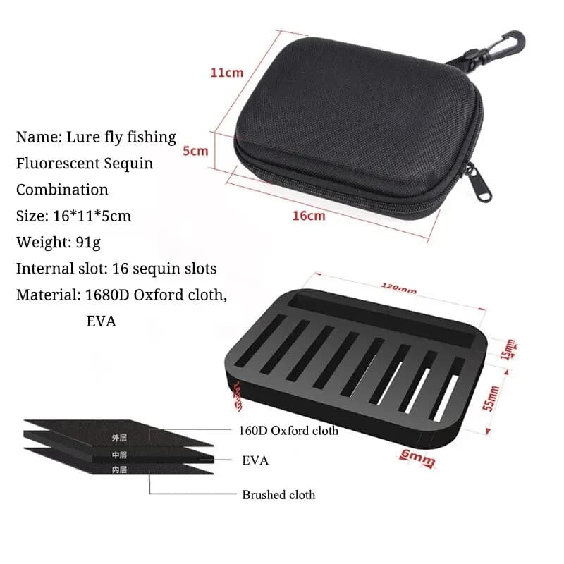 Boîte de rangement EVA pour mouches de pêche à la truite - Étui portable pour leurres spinner
