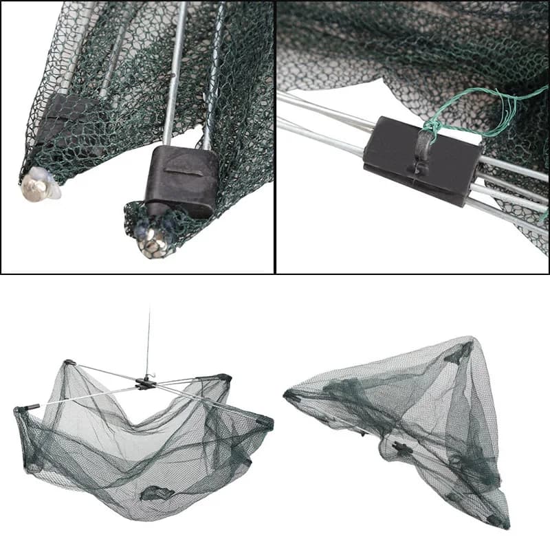 Piège à crabes parapluie avec appât - Filet de pêche pratique pour réapprovisionner poissons et crevettes