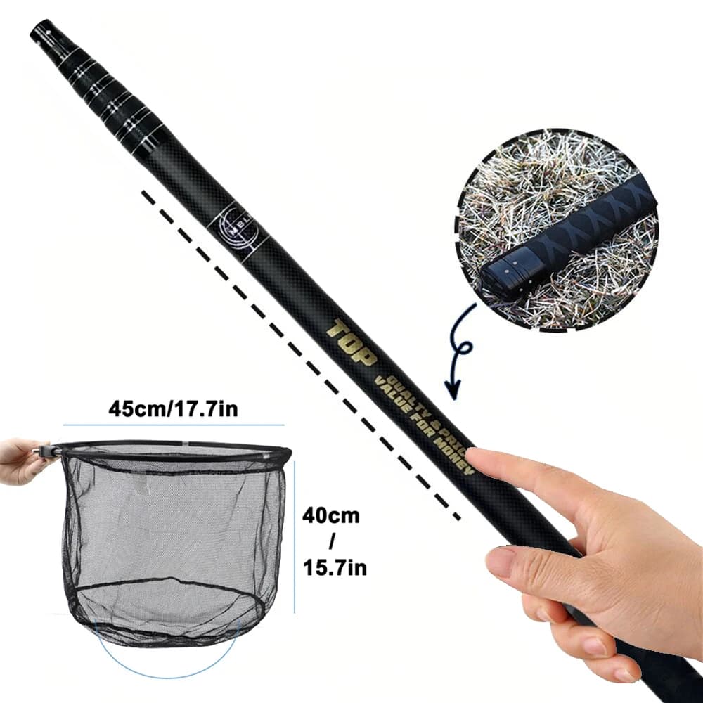 Filet débarquement MBLN 328cm ultra-léger 414g portable manche carbone tête aluminium alliage pêche