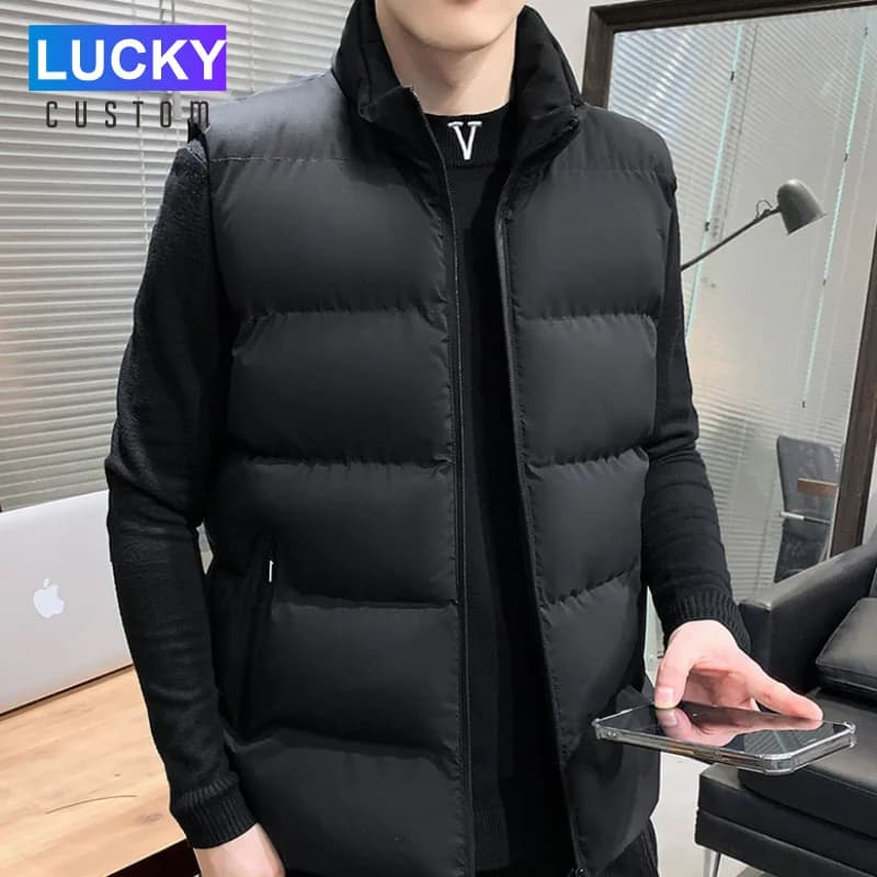 Gilet personnalisable pêche hiver sans manches - Veste coupe-vent doublée logo entreprise pêcheur