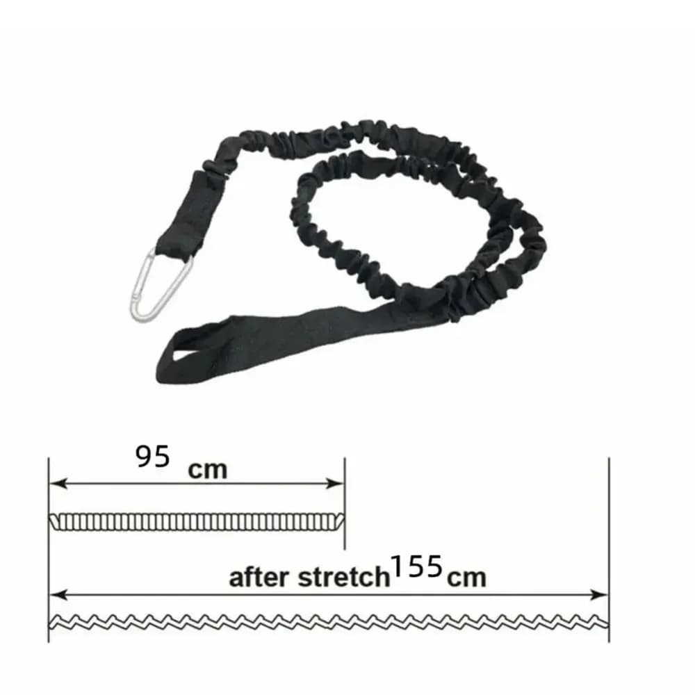 Laisse élastique pour pagaie de kayak et canne à pêche - Longe enroulée avec mousqueton de sécurité