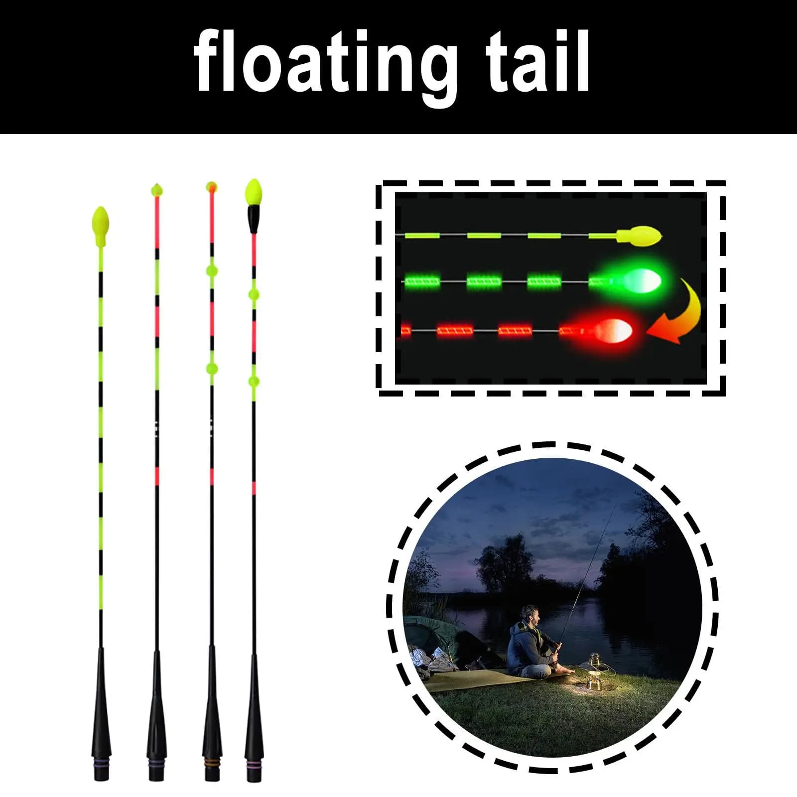 Bouchon électronique LED Drift Tail pour pêche de nuit - Induction gravité lumineuse haute qualité DIY