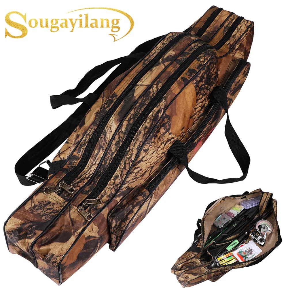 Sac pour canne à pêche Sougayilang 80-120cm portable nylon grande capacité accessoires pêche
