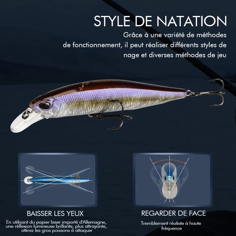 Leurre de pêche flottant MEREDITH JERK MINNOW 100F 14g, leurre dur minnow professionnel pour pêche en
