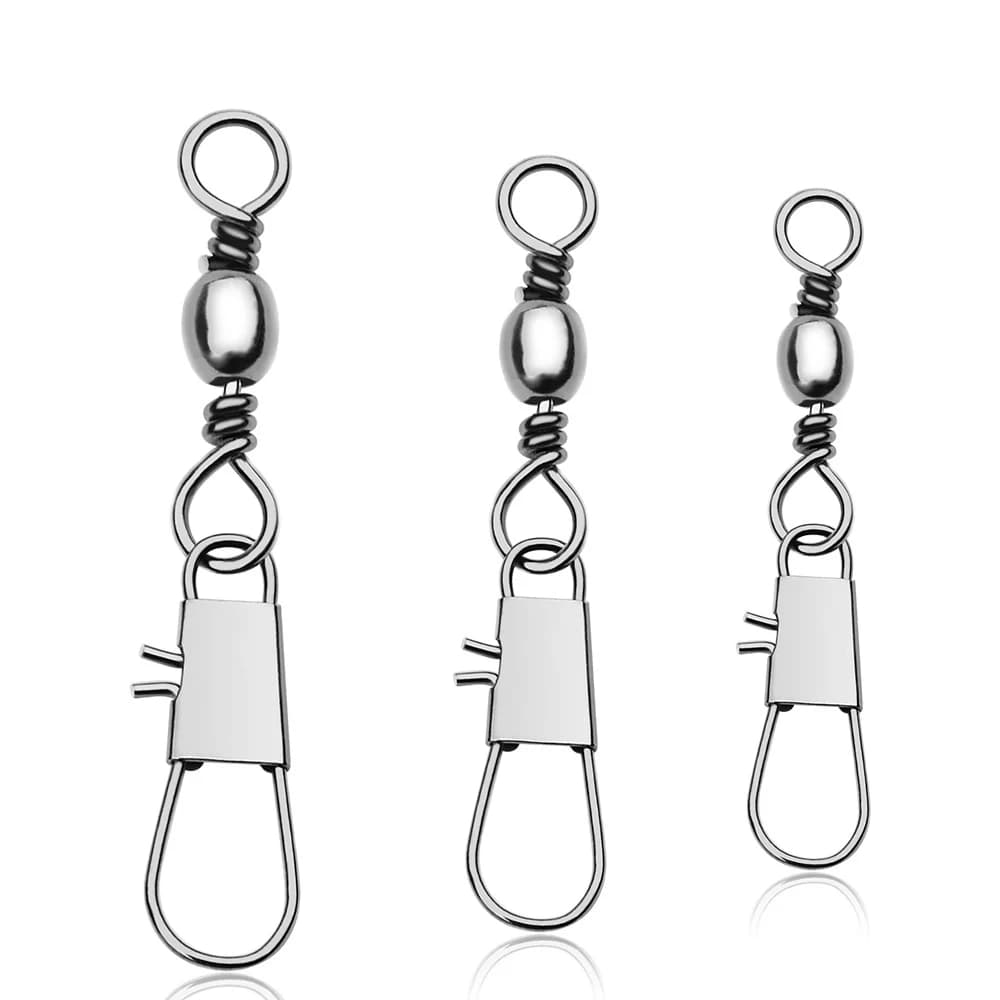 50 à 100 pièces émerillons roulement à billes avec clips rapides pour montages pêche