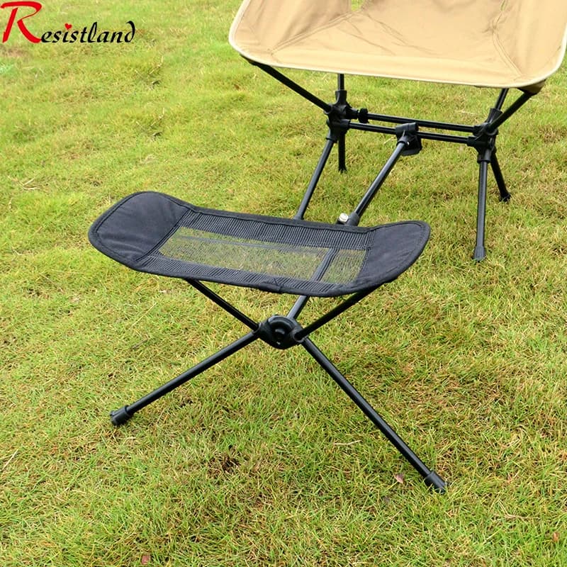 Chaise de pêche pliante en aluminium léger avec repose-pieds pour camping et plage