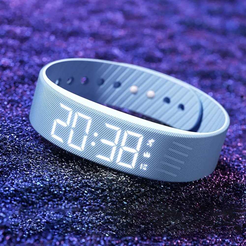Bracelet réveil numérique LED avec podomètre - Alarmes vibrantes et étanche pour activités sportives