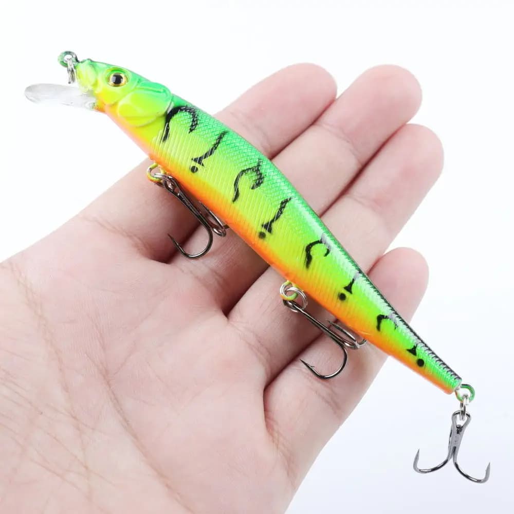 Leurre dur bionique 11.5cm/14g avec yeux 3D - Wobbler artificiel pour carpe brochet perche pêche carnassiers 5/10 pièces