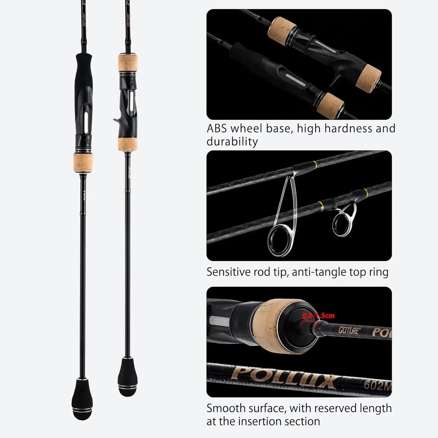 Canne slow jigging Goture Pollux ML/M/MH 1.83m anneaux Fuji qualité mer bateau action rapide