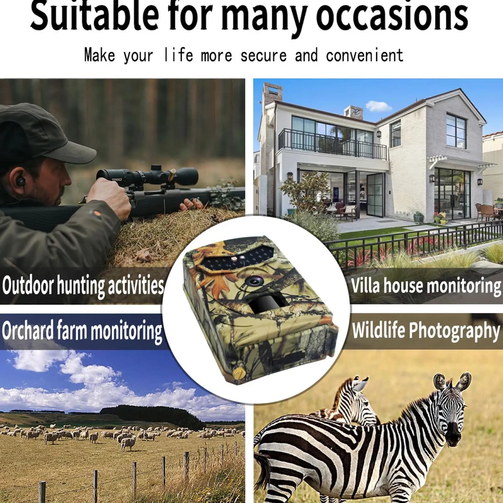 Mini caméra de chasse sans fil USB détection mouvement surveillance faune compacte extérieure