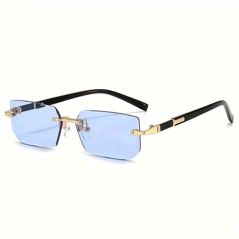 Lunettes de soleil sans monture rectangulaires pour pêche voyage - Modèle tendance femme homme été