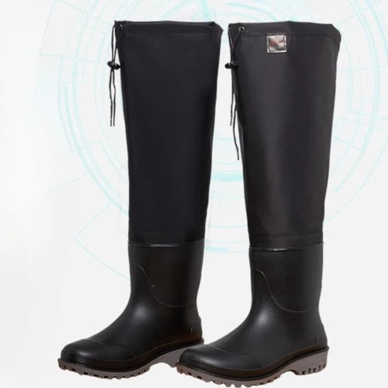Bottes de pêche imperméables résistantes à lacets pour hommes - Design large bout des orteils et économique